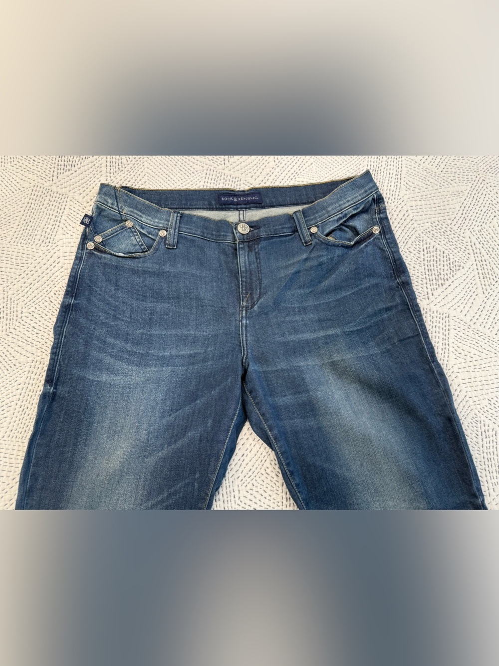 Rock & Republic Blue Straight Leg Jeans - Picture 2 of 7